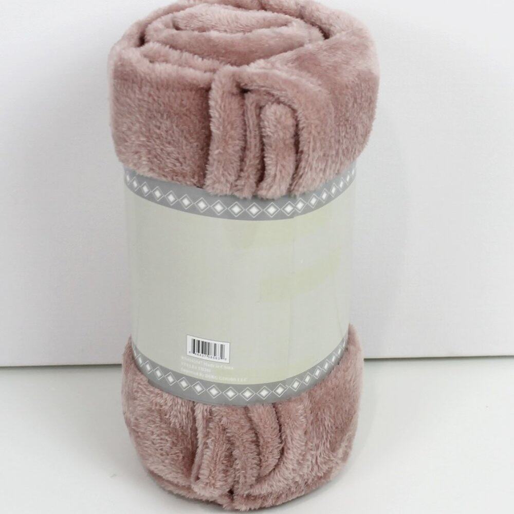 Stylish Home Blanket Throw Plush Lightweight 50"X 60" Mauve Blush Cozy - Picture 3 of 4